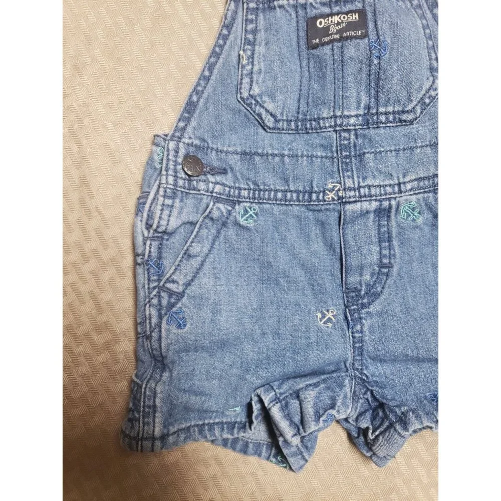 OshKosh BGosh Nautical Blue jean Overall short‎ 12m
